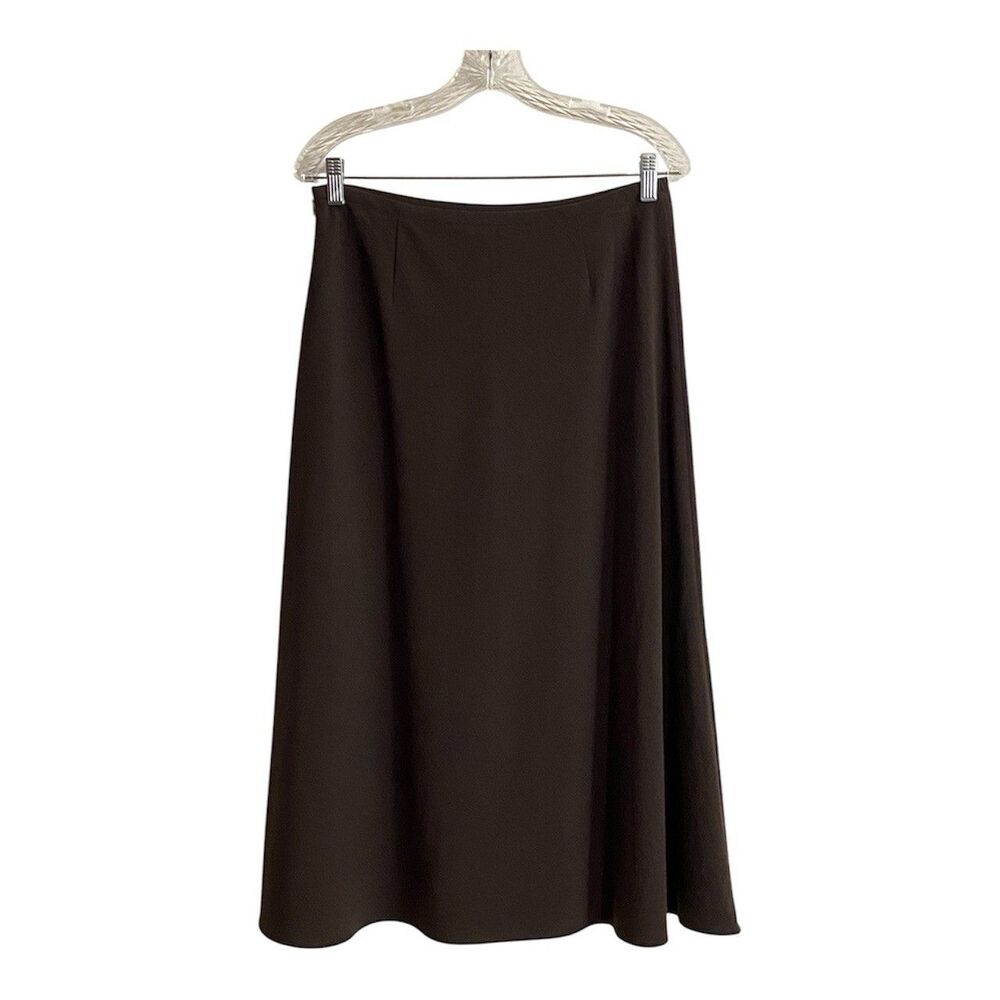 Croft & Barrow Brown Midi Skirt Size 8 Minimalist Office Sophisticate Academia